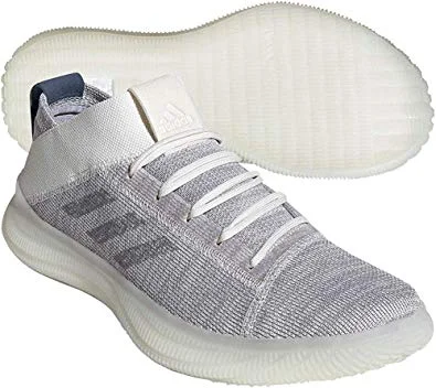 Shock Absorbing Tennis Shoes-New Adidas Pureboost Trainer Shoe - Men's 10.5 Silver/White