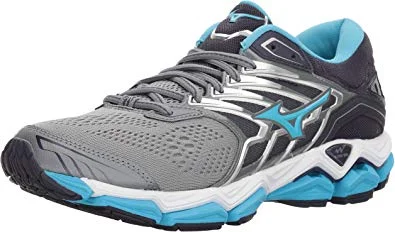 High Grip Tennis Shoes-New Mizuno Women's Wave Horizon 2 Running Shoe Size 8 Gry/Blue