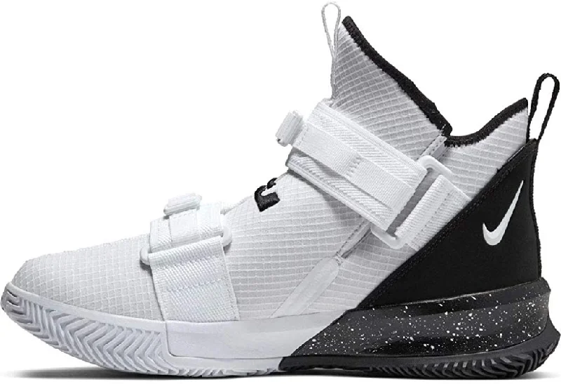 Low Cut Tennis Shoes-New Nike Lebron James Soldier XIII SFG TB Basketball Shoes Men 9.5 White/Black