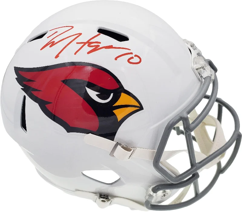 Autographed Football Helmet-DeAndre Hopkins Autographed Arizona Cardinals White Full Size Replica Speed Helmet Beckett BAS Stock #191104