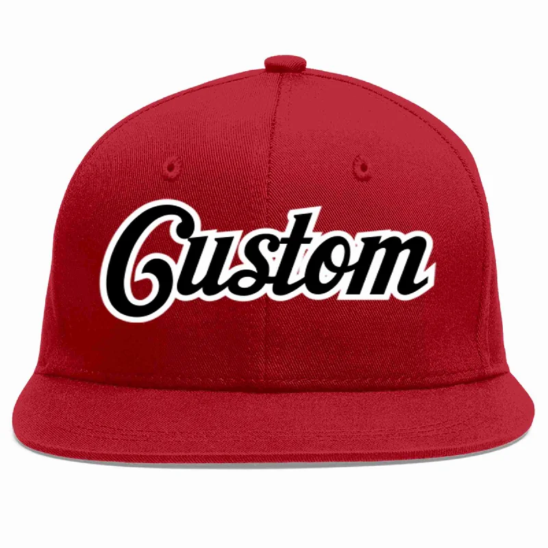 Color Block Baseball Cap-Custom Red Black-White Casual Sport Baseball Cap