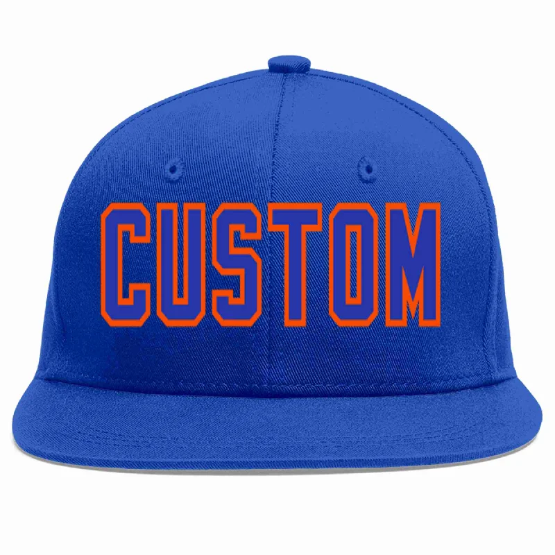 Glow in the Dark Baseball Cap-Custom Royal Royal-Orange Casual Sport Baseball Cap