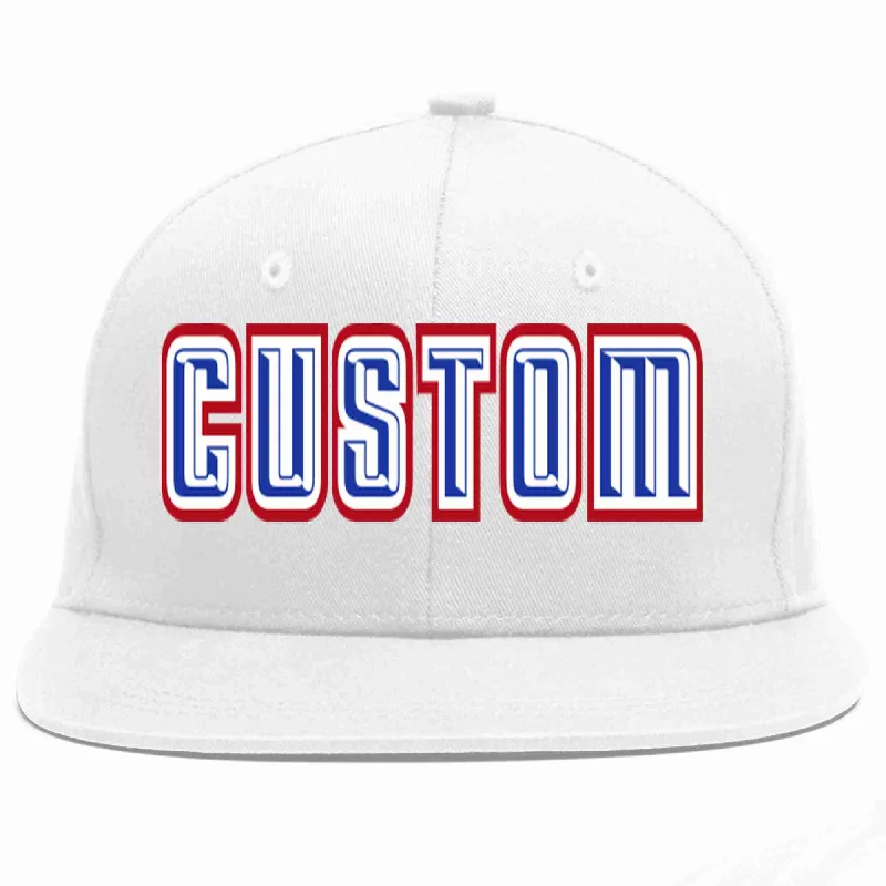 Limited Edition Baseball Cap-Custom White Royal-White Casual Sport Baseball Cap