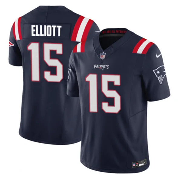 Two-Tone Soccer Jersey-Men's New England Patriots #15 Ezekiel Elliott Navy 2023 F.U.S.E. Limited Football Stitched Jersey