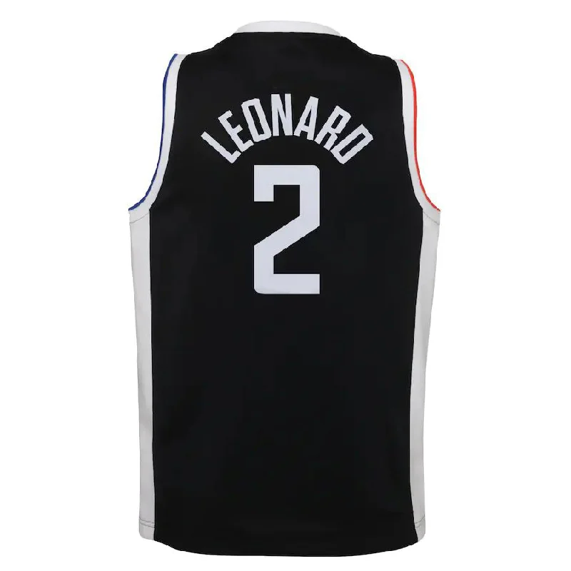 Crew Neck Basketball Jersey-LA.Clippers #2 Kawhi Leonard 2020-21 Swingman Jersey Black Statement Edition Stitched American Basketball Jersey