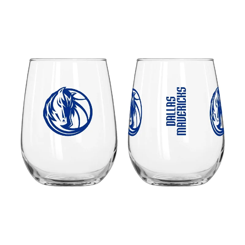 Engraved Team Mug-Dallas Mavericks 16oz Gameday Curved Beverage Glass