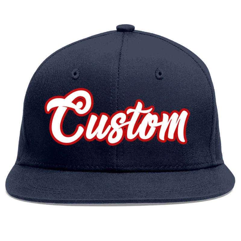 Performance Baseball Cap-Custom Navy White-Red Casual Sport Baseball Cap