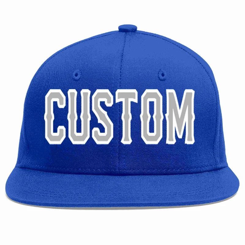 Suede Baseball Cap-Custom Royal Gray-White Casual Sport Baseball Cap