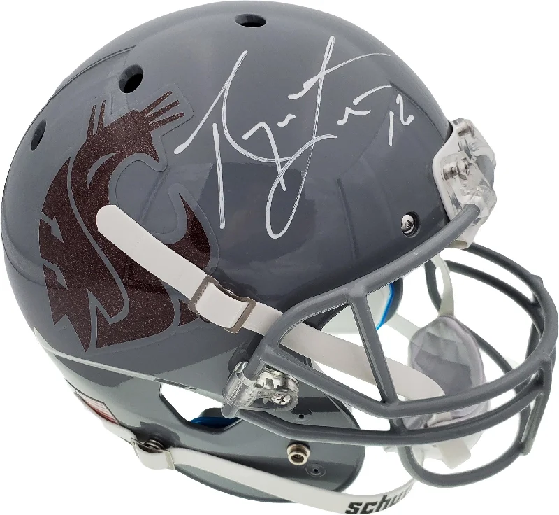 Professional Football Helmet-Ryan Leaf Autographed Washington State Cougars Gray Schutt Full Size Replica Helmet Beckett BAS QR Stock #193975