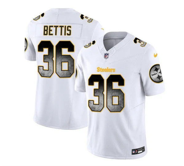 Stylish Soccer Jersey-Men's Pittsburgh Steelers #36 Jerome Bettis White 2023 F.U.S.E. Untouchable Limited Football Stitched Jersey