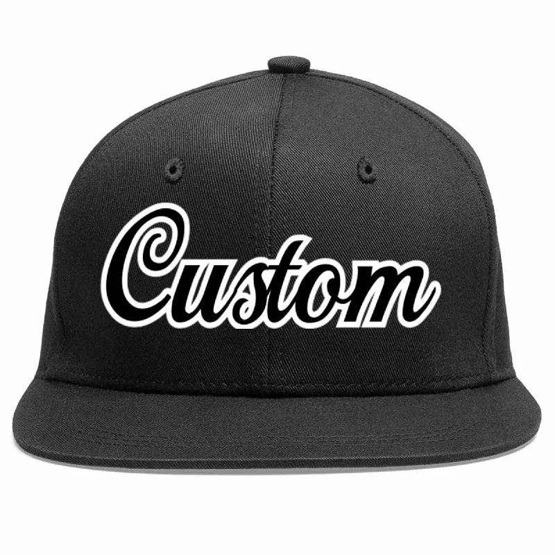 Reflective Baseball Cap-Custom Black Black-White Casual Sport Baseball Cap