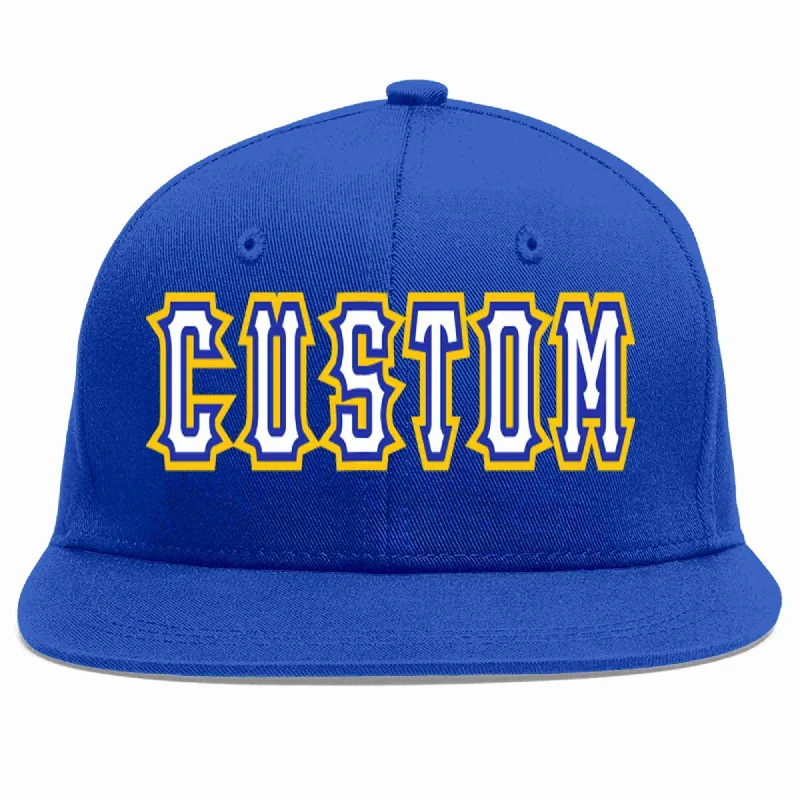 Contrast Stitch Baseball Cap-Custom Royal White-Royal Casual Sport Baseball Cap