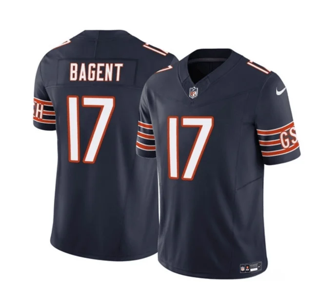 Tournament Soccer Jersey-Men's Chicago Bears #17 Tyson Bagent Navy 2023 F.U.S.E. Untouchable Limited Football Stitched Jersey