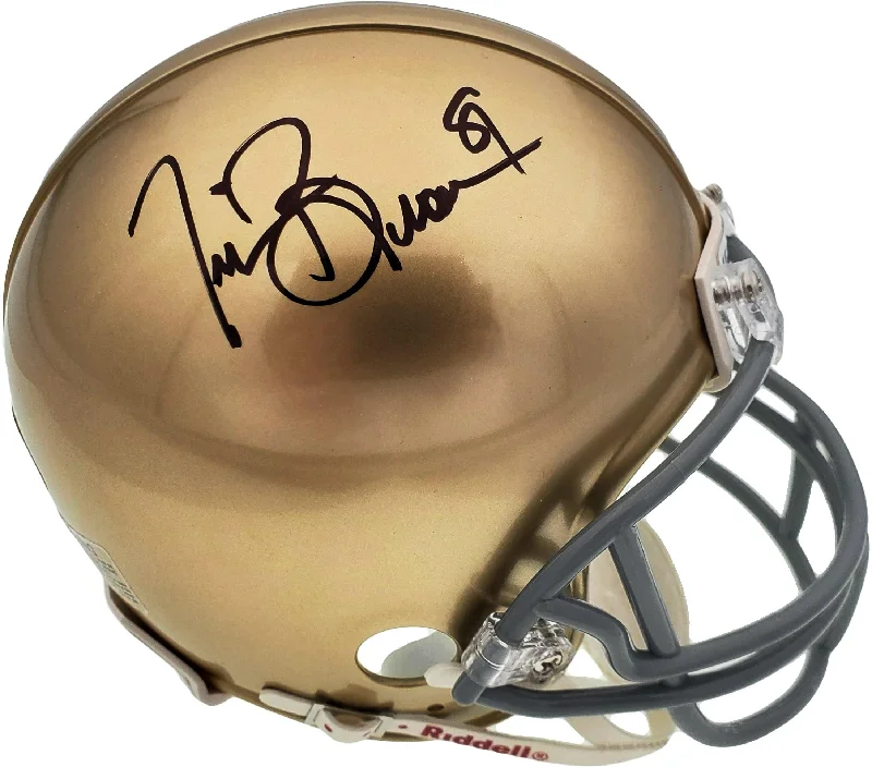 High School Football Helmet-Tim Brown Autographed Notre Dame Fighting Irish Mini Helmet Beckett BAS Stock #189388