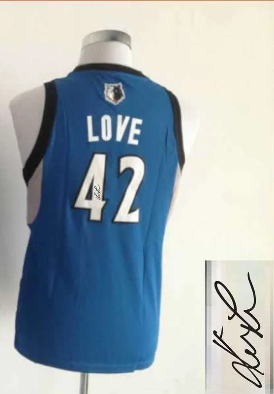 Navy Basketball Jersey-Timberwolves 42 Love Blue Signature Edition Women Basketball Jerseys