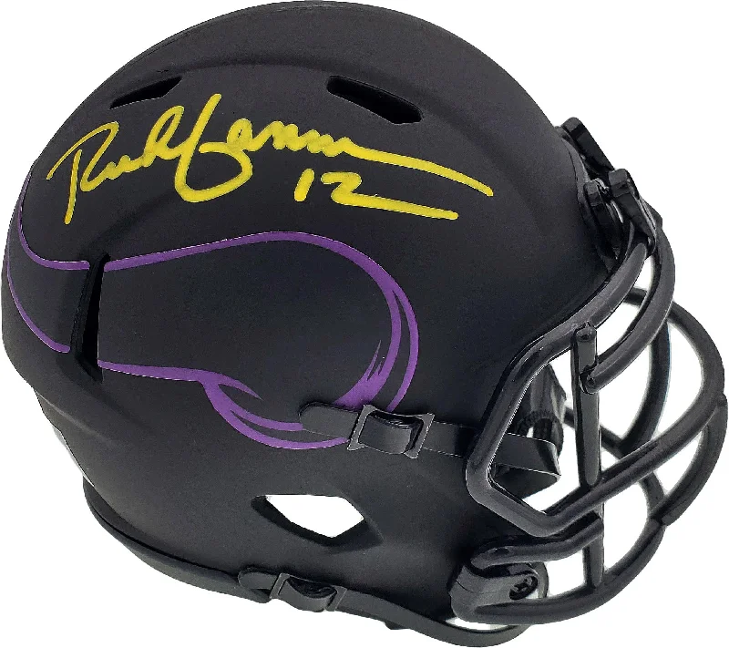 Professional Football Helmet-Rich Gannon Autographed Minnesota Vikings Eclipse Black Speed Mini Helmet Beckett BAS Stock #190033