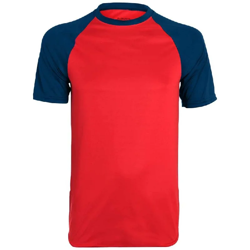 Custom Baseball Jersey-Wicking Retro Short Sleeve Jersey Red-Navy