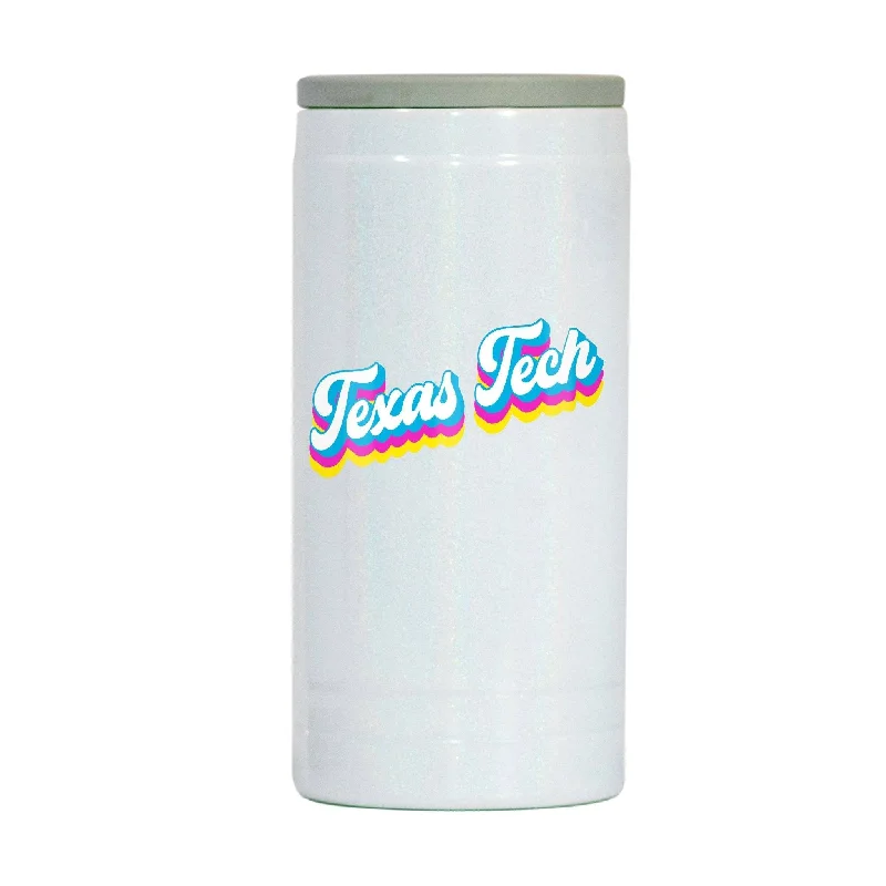 Black Team Mug-Texas Tech 12oz Shadow Iridescent Slim Coolie