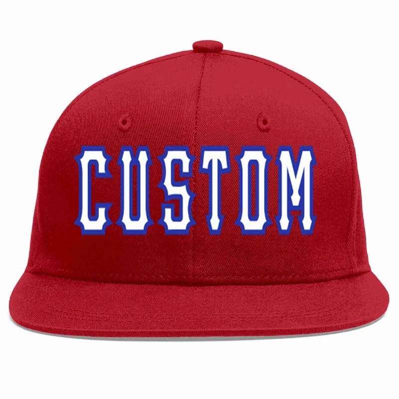 Skater Baseball Cap-Custom Red White-Royal Casual Sport Baseball Cap