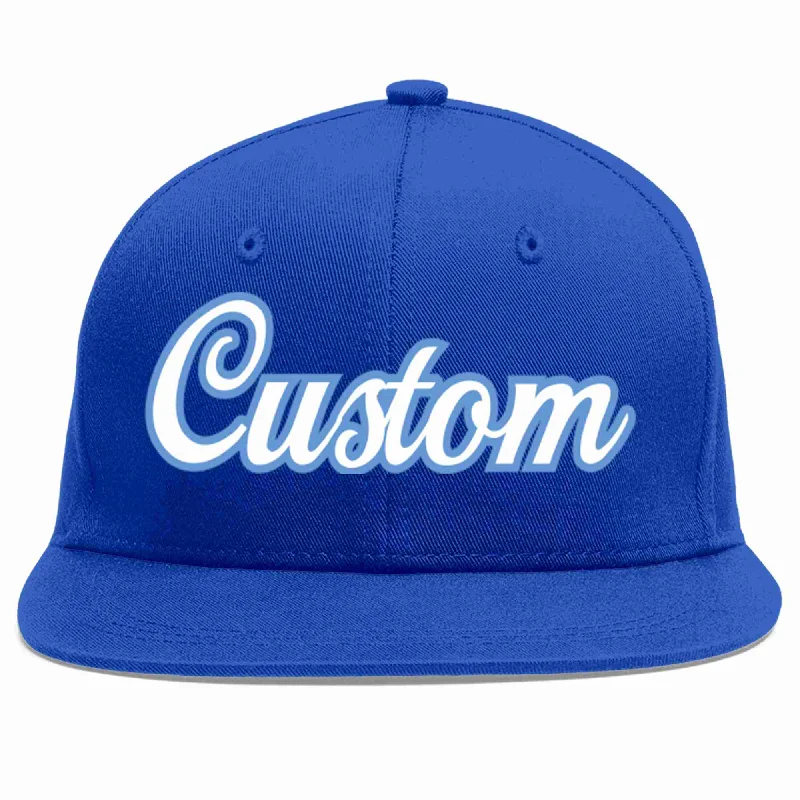 Heavy Duty Baseball Cap-Custom Royal White-Light Blue Casual Sport Baseball Cap