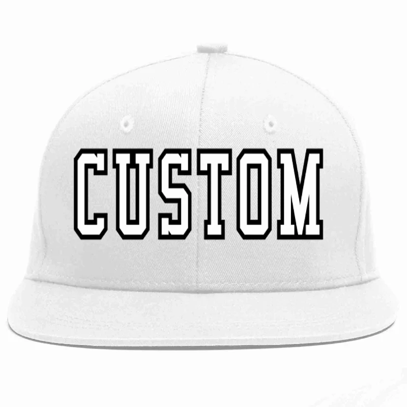 Monochrome Baseball Cap-Custom White White-Black Casual Sport Baseball Cap