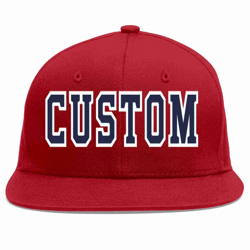 Graphic Baseball Cap-Custom Red Navy-White Casual Sport Baseball Cap