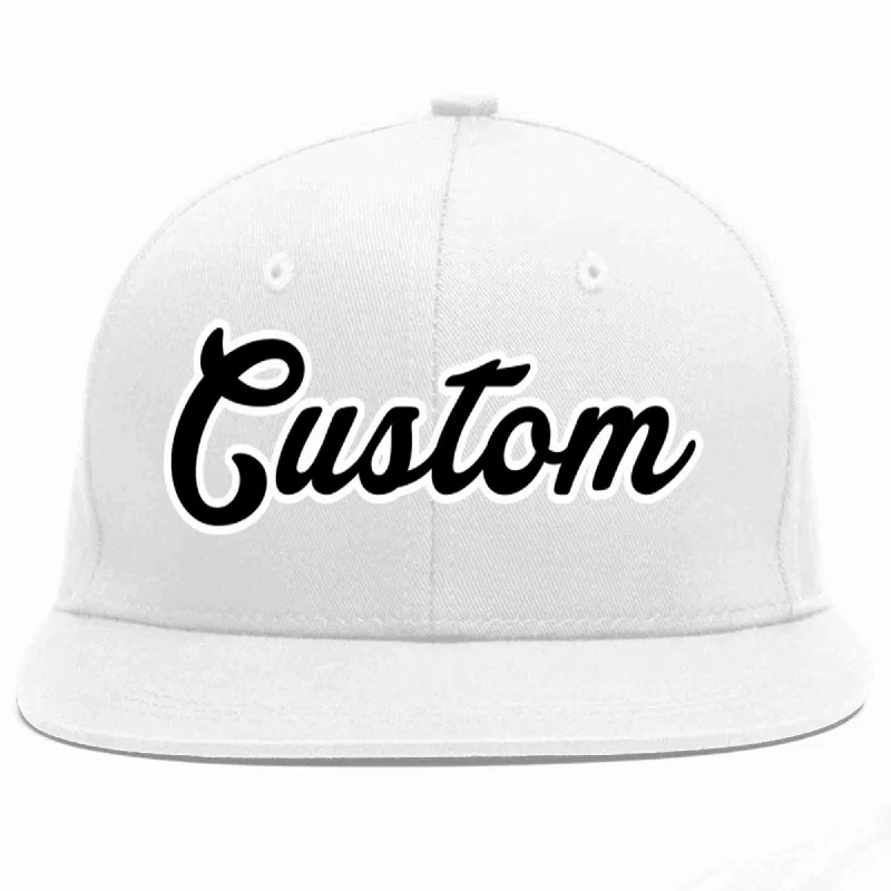 Moisture Wicking Baseball Cap-Custom White Black-White Casual Sport Baseball Cap