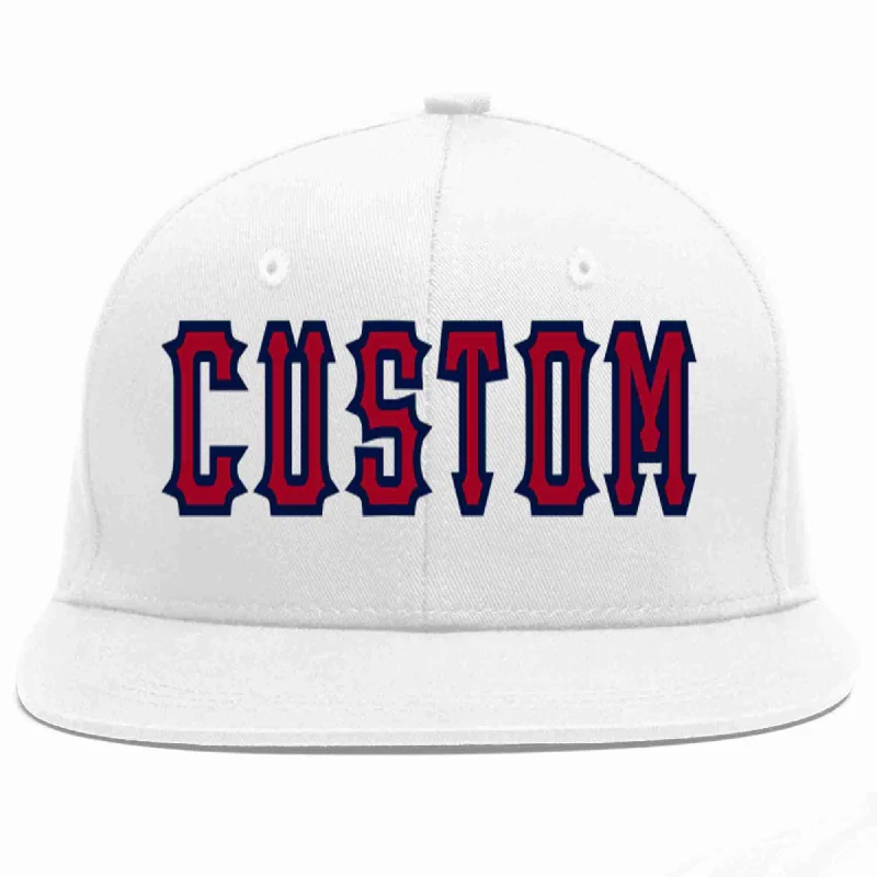 Glow in the Dark Baseball Cap-Custom White Red-Navy Casual Sport Baseball Cap