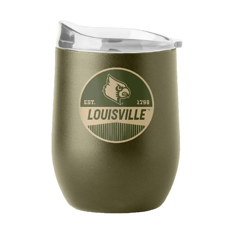 Gold Team Mug-Louisville 16oz Badge Powder Coat Curved Beverage