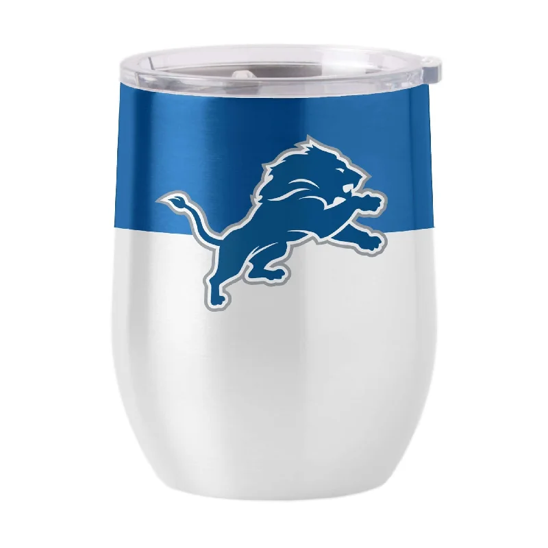 Cappuccino Team Mug-Detroit Lions Colorblock 16oz Stainless Curved Beverage