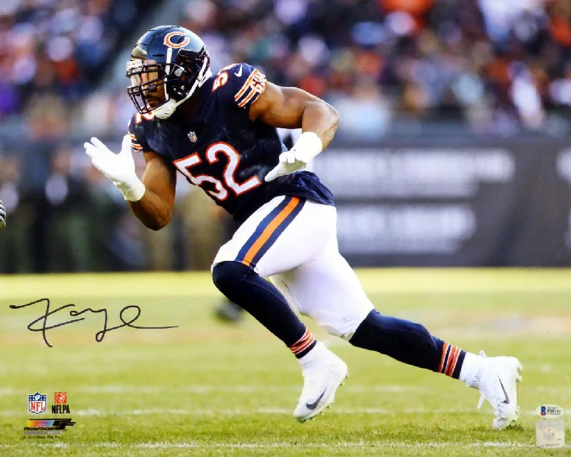 Green Football Helmet-Khalil Mack Autographed 16x20 Photo Chicago Bears Beckett BAS Stock #148328