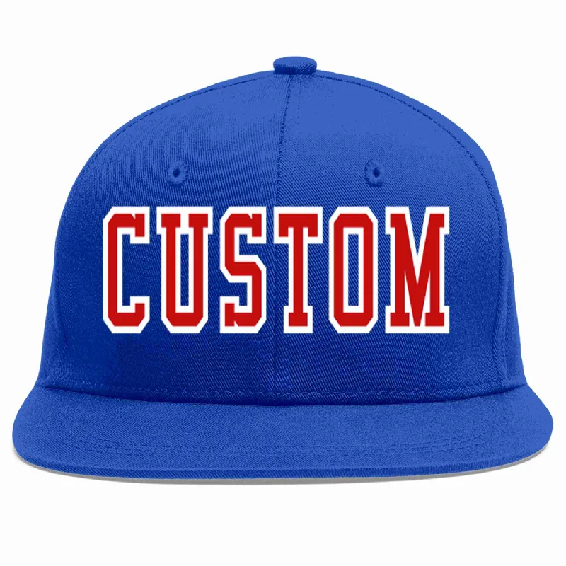 Rock Style Baseball Cap-Custom Royal Red-White Casual Sport Baseball Cap