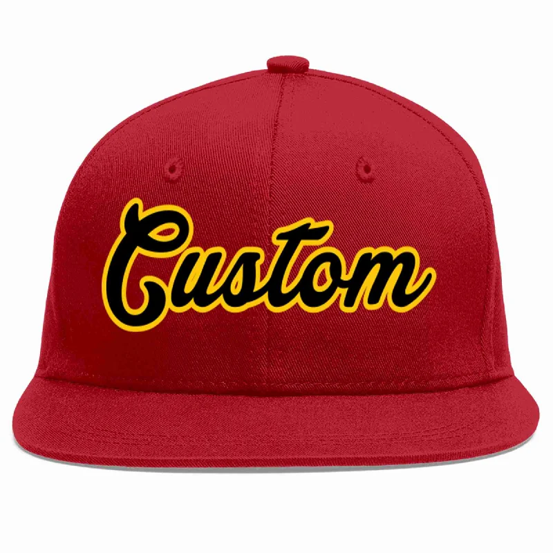 Cooling Baseball Cap-Custom Red Black-Gold Casual Sport Baseball Cap