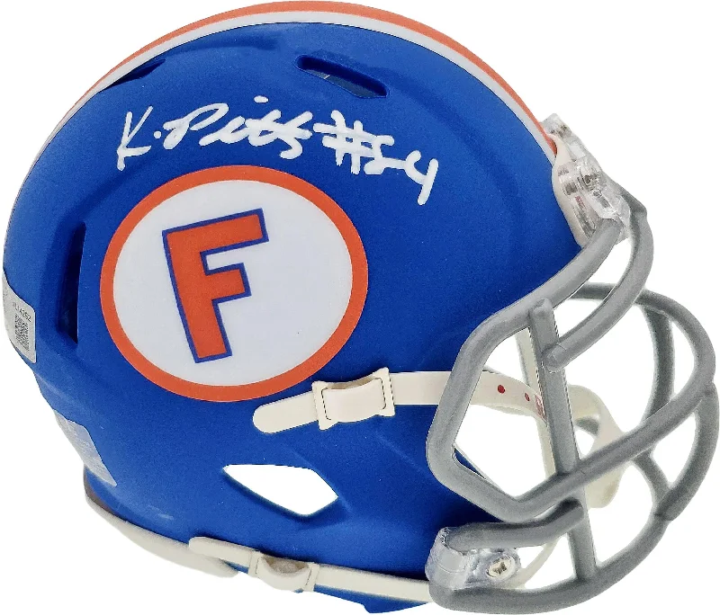 Match Football Helmet-Kyle Pitts Autographed Florida Gators Flat Matte Blue Speed Mini Helmet Beckett BAS Stock #189800