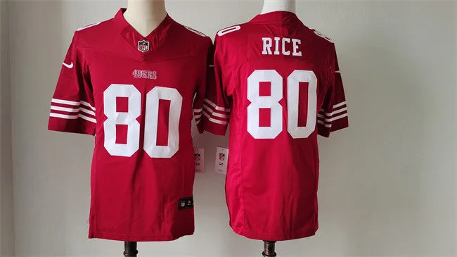 Charity Soccer Jersey-Men's San Francisco 49ers #80 Jerry Rice Red 2023 F.U.S.E. Untouchable Limited Football Stitched Jersey