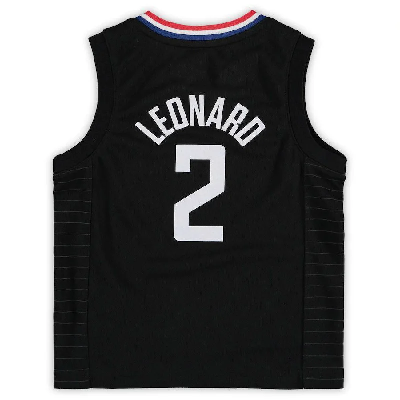 Breathable Basketball Jersey-LA.Clippers #2 Kawhi Leonard Jordan Brand Preschool 2020-21 Fast Break Replica Jersey Black Statement Edition Stitched American Basketball Jersey