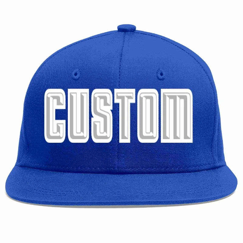 Corduroy Baseball Cap-Custom Royal Gray-White Casual Sport Baseball Cap