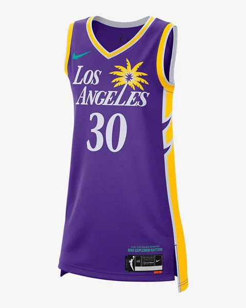 League Basketball Jersey-Women Los Angeles Sparks #30 Nneka Ogwumike Purple Stitched W Basketball Jersey