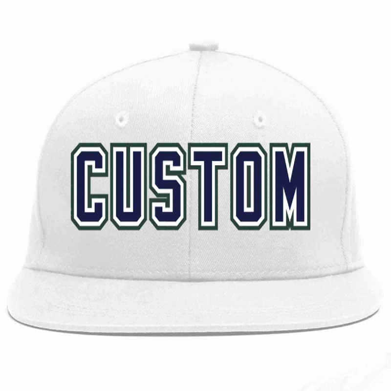 Windproof Baseball Cap-Custom White Navy-White Casual Sport Baseball Cap