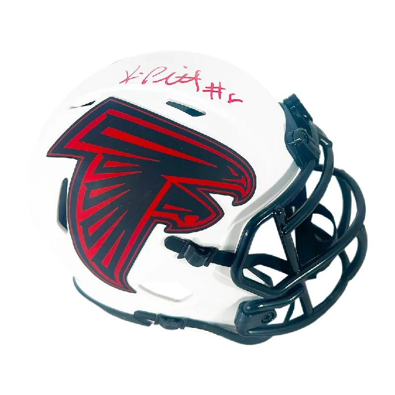 Adjustable Chin Strap Football Helmet-Kyle Pitts Signed Atlanta Falcons Lunar Eclipse Mini Football Helmet (Beckett)