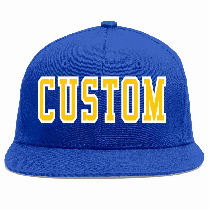 Grunge Baseball Cap-Custom Royal Gold-White Casual Sport Baseball Cap