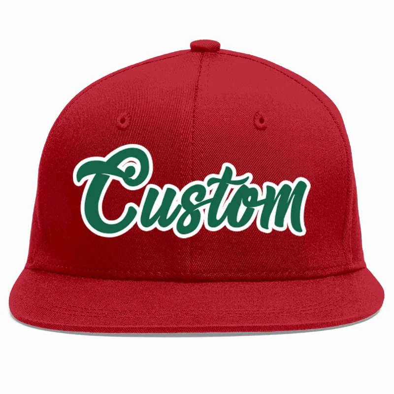 Hiking Baseball Cap-Custom Red Kelly Green-White Casual Sport Baseball Cap