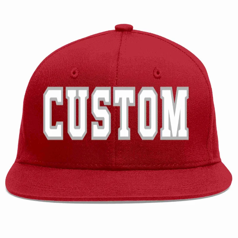 Festival Baseball Cap-Custom Red White-Gray Casual Sport Baseball Cap