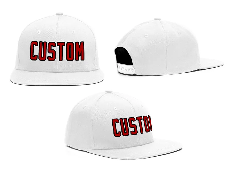 Monochrome Baseball Cap-Custom White Red-Black Casual Sport Baseball Cap