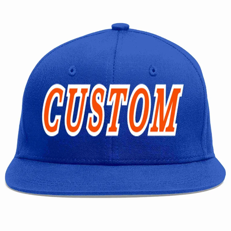 Limited Edition Baseball Cap-Custom Royal Orange-White Casual Sport Baseball Cap