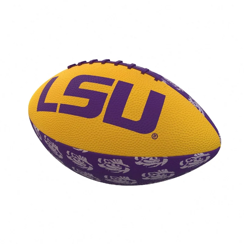 Pink Rugby Ball-LSU Repeating Mini-Size Rubber Football