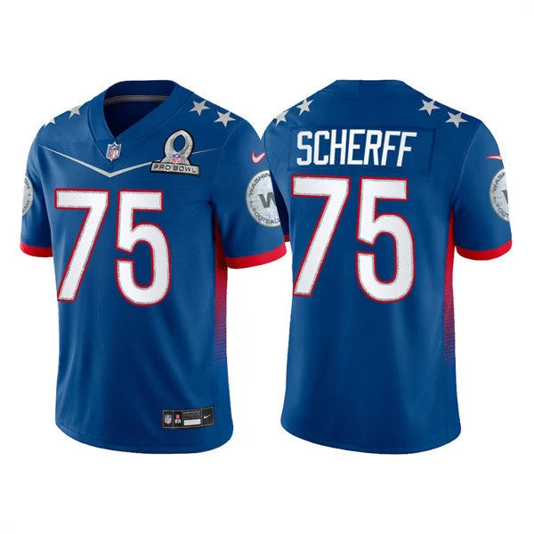 Sustainable Soccer Jersey-Men's Washington Football Team #75 Brandon Scherff 2022 Royal NFC Pro Bowl Stitched Jersey