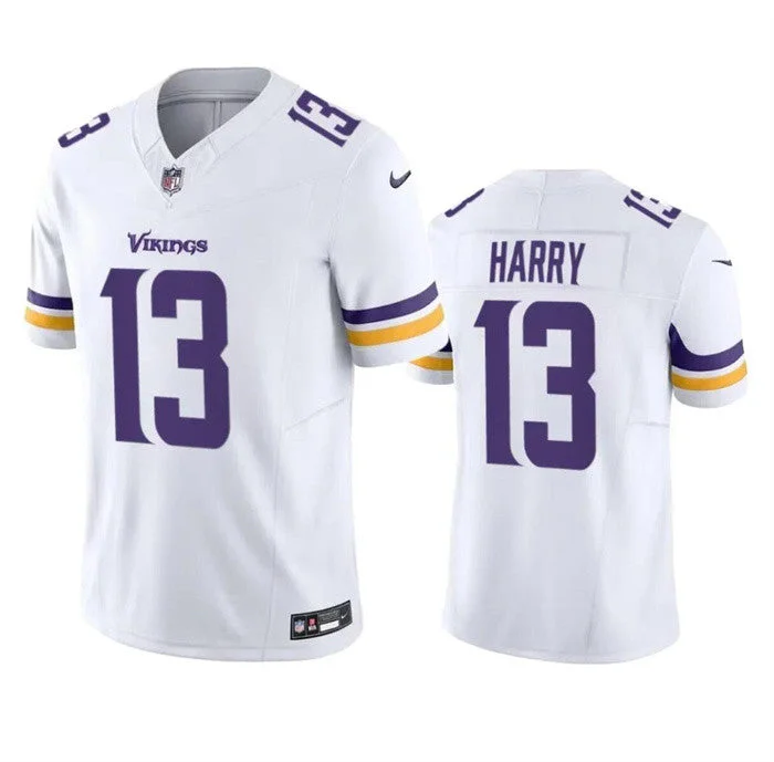 Gold Trim Soccer Jersey-Men's Minnesota Vikings #13 N'Keal Harry White 2023 F.U.S.E. Untouchable Limited Football Stitched Jersey