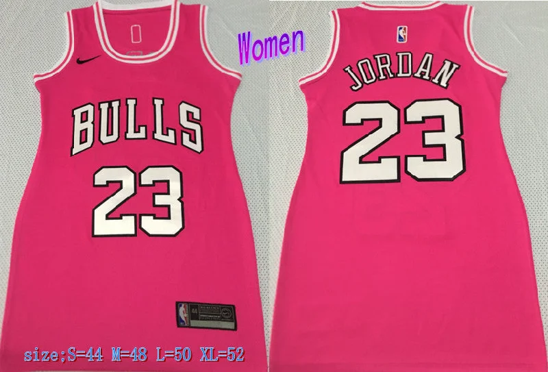 Personalized Basketball Jersey-Bulls 23 Michael Jordan Pink Women Swingman Basketball Jersey