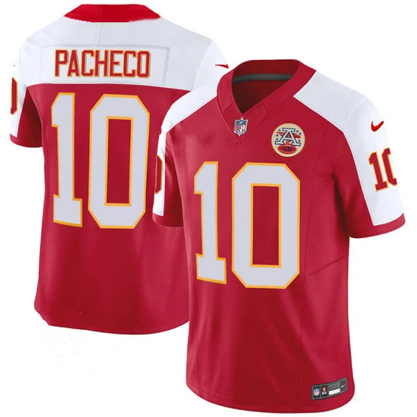 Throwback Soccer Jersey-Men’s Kansas City Chiefs #10 Isiah Pacheco Red/White 2023 F.U.S.E. Untouchable Limited Football Stitched Jersey